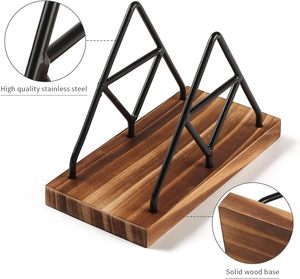 Wooden Napkin Storage Black Table Napkin Holder with Black Metal <b>Wire</b> for Indoor Outdoor Home Dining Restaurant Kitchen Decor - Product Image 4