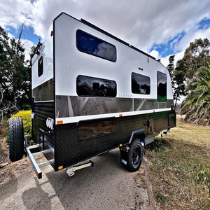 Caravanes de camping blanches en bon état / Caravanes de voyage mobiles légères en aluminium et acier inoxydable - Product Image 6