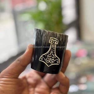 Meilleur prix, verre à vin authentique en corne de bœuf Viking, cadeaux d'affaires, finition parfaite, style américain, en provenance d'Inde - Product Image 3