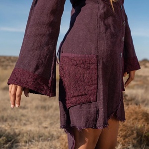 Fairy Grunge Elven Cotton Hood Jacket Lightweight Summer Jacket <b>Boho</b> Festival Clothing With Breathable Fabric And Pockets - Product Image 2