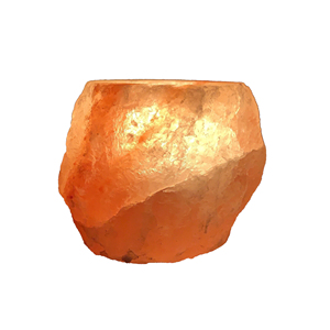Porte-bougie en sel de l'Himalaya naturel, fait main, en cristal de roche, pour bougie chauffe-plat, décoration rustique pour la maison, accent décoratif chaleureux - Product Image 1