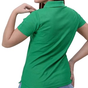 เสื้อโปโลแขนสั้นสีเขียวล้วนสำหรับผู้หญิง ทรงลำลอง ผ้าถัก ทรงปกติ รับผลิตตามแบบ (OEM) ขายส่ง - Product Image 6