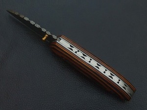 Cuchillo Plegable de Caza de Acero de Damasco de Grado Industrial BA Enterprises, Hecho a Mano, Mango de Madera, Hoja Recta de 7 Pulgadas, 1 Año de Garantía - Product Image 4