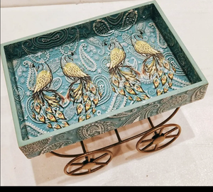 ชุดถาดไม้ดีไซน์แบบดั้งเดิมสำหรับเสิร์ฟอาหาร ตกแต่งบ้าน สไตล์อินเดีย งานฝีมือ Tayyab สีตามสั่ง สำหรับห้องครัว - Product Image 5