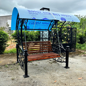 Banco Columpio de Hierro Forjado de Primera Calidad para Uso en Exteriores, Diseño Contemporáneo, Cojín Impermeable, Capacidad para 3 Personas - Product Image 2