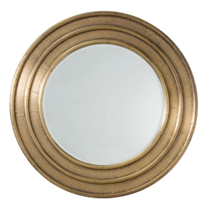 Espejo de pared redondo de madera con acabado en oro antiguo, con borde de hojas talladas, decoración ornamental para el hogar, para la sala de estar, en oferta. - Product Image 3