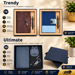 Set de Cuaderno y Bolígrafo Nox Buddy A5, Caja de Regalo de Cuero PU Premium, Personalización, Elegante Azul, Regalo Promocional Multiusos para Negocios - Product Image 3