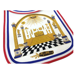 Delantal Masónico Personalizado de Logia Azul, Delantal de Regalia Masónica Bordado a Mano con Hilo Dorado, Venta al por Mayor OEM ODM - Product Image 1