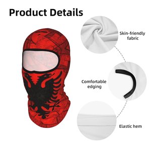 Cagoule unisexe à imprimé floral rouge, masque facial intégral, respirant, imperméable, en polyester, pour adulte, 58-60 cm - Product Image 6