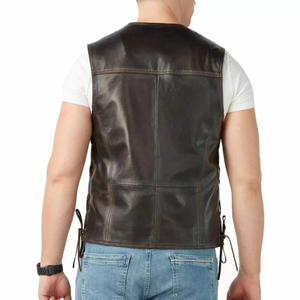 Wholesale Wear Custom Direct Adjustable Rate Leather <b>Vest</b> Unique Design All Size and Color Top Manufacturer Leather <b>Vest</b> - Product Image 4