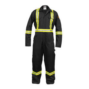 88% FR High Visibility Hi Vis Overall 12% C/12% N Negro 4X-Large-Ropa de seguridad - Product Image 1
