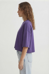 Camiseta Polo Corta para Mujer, Holgada, con Hombros Caídos, para Correr, Estilo Casual Urbano - Product Image 3