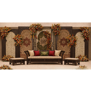 Panel de Madera Jali de Lujo para Fondo de Escenario de Boda, Proveedor y Fabricante Mayorista de Paneles de Madera Jali para Escenarios de Boda - Product Image 1