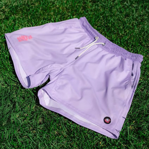 Wholesale Rate Solid Purple Casual <b>Shorts</b> With Elastic Waist Swim Wear Back Pocket Mid Length <b>Woven</b> Fabric Men's <b>Shorts</b> - Product Image 1