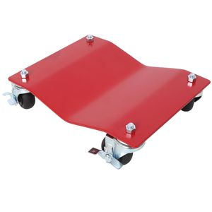 Set di 4 Carrelli Professionali in Acciaio per Veicoli, Capacità 2500 libbre, Carrelli per Ruote Auto Resistenti con Freni, ROSSI - per Traslochi e Pneumatici - Product Image 6