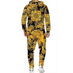 Ensemble de survêtement vintage à motif léopard pour homme AIFRAN SPORTS, grande taille, respirant, coupe-vent, polyester/coton, longueur intégrale - Product Image 1