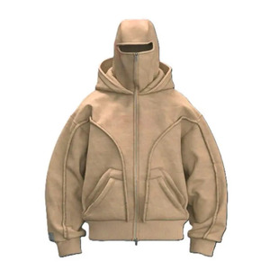 Sudadera con capucha y cremallera de forro polar para hombre, talla grande, color liso, corte regular, estilo urbano informal de otoño, tejida - Product Image 6