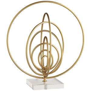 Abstract <b>Gold</b> Plated Sculpture Irregular Shape Handmade Contemporary Art Tabletop Decor for Living Room - Product Image 5