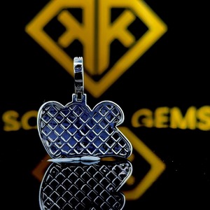 Pendentif unisexe tendance en or 14 carats avec diamant Moissanite certifié IGI, fait sur mesure, ensemble de bijoux Hip Hop, breloques de luxe, mode - Product Image 4
