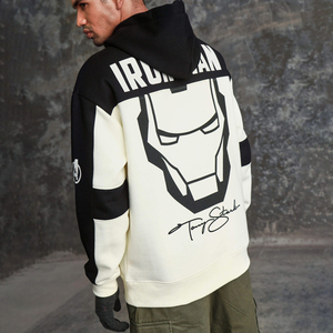 Sudadera con Capucha Invincible Print Iron Man de Corte Regular para Hombre, Estilo Urbano, Algodón/Poliéster, Gruesa, con Cordón Ajustable - Product Image 2