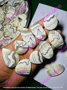 FAIJAN GEMS หินออนิกซ์ลายม้าลายธรรมชาติแบบผสม คาโบชองสีดำขาว หินอัญมณีลายทางขัดเงา ขายส่งจำนวนมาก สำหรับทำเครื่องประดับ - Product Image 2