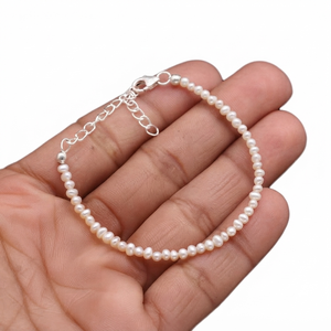 สร้อยข้อมือไข่มุกน้ำจืดสีชมพูประดับเงินแท้ 925 สไตล์วินเทจ สำหรับทุกเพศ ได้รับการรับรอง เหมาะสำหรับใส่ทุกวัน ของขวัญวันวาเลนไทน์ งานแต่งงาน งานปาร์ตี้ - Product Image 1