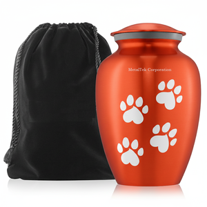 Factory Price Eco Friendly Pet Memorial Urn for <b>Dog</b> <b>Ashes</b> Solid Aluminium Metal Cremation Jar Paw Print Design Personalized Urns - Product Image 5
