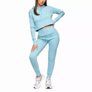 Women Solid Color Hooded <b>Tracksuit</b> Set Full Sleeve Drawstring Pants Casual Autumn Wear Streetwear Lightweight Breathable - Product Image 1