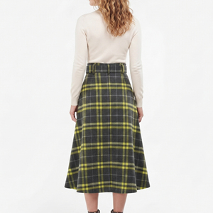 High Quality Flannel Wool Plaid <b>Long</b> <b>Skirts</b> Waist Belt Women's Winter Button Up Flannel Wool <b>Long</b> <b>Skirt</b> Ladies - Product Image 2