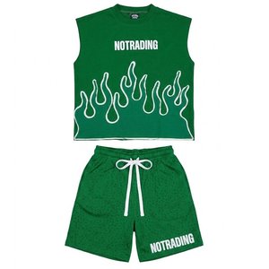 New High Demanding Custom Printed Logo Men's Green <b>Shirts</b> And Shorts Sets For Highstreet Summer Outdoor Sets For Mens Breathable - Product Image 1