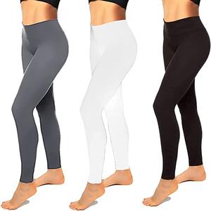 Women High Waist Standard Knitted Spandex/Nylon Breathable <b>Leggings</b> <b>with</b> <b>Pocket</b> Fleece Lined Yoga Spring - Product Image 6