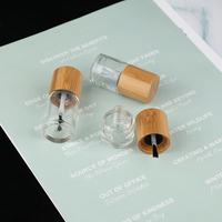 Bouteilles de vernis à ongles de marque privée de haute qualité 5ml 8ml 10ml récipient en verre avec bouchon en bambou et couvercle Gel stockage de vernis à ongles