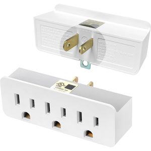 Adattatore di alimentazione con messa a terra certificato UL, convertitore a tripla presa 3 pin 2 pin, prolunga per prese polarizzate 3 pin 2 pin, multipresa da parete - Product Image 4