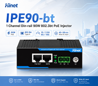 Inyector PoE Gigabit Industrial 802.3bt de 90W, Inyector Ethernet de Alta Potencia IEEE PoE++ para Cámaras IP y Puntos de Acceso Inalámbricos