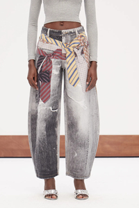 Jeans de mezclilla para hombre estilo callejero europeo-americano, Y2K, estampados, hip-hop, de pierna recta, retro, holgados, de secado rápido, para comercio electrónico transfronterizo. - Product Image 3