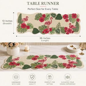 Tapiz de Pared con Bordado Floral Hecho a Mano, Rectangular, de Algodón, Decoración Textil para el Hogar, Arte Artesanal, Camino de Mesa - Product Image 5