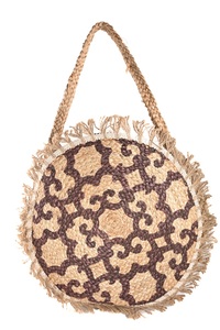 Bolso Bandolera Bohemio de Yute Tejido Ecológico con Decoración Cruzada, Bolso de Mano Tipo Tote para Mujer, para Todas las Temporadas - Product Image 4