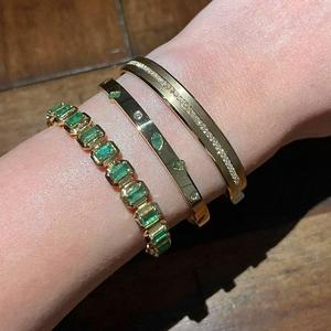 Diamond <b>Bangle</b> Bracelet 14K Solid Gold Multi Cut Sparkling Lab Grown Flush <b>Set</b> Certified Bridal Wedding Elegant Luxury Hinged - Product Image 6