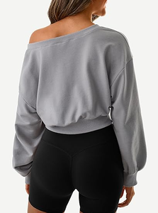 Nouveau design – Sweat-shirt à capuche court surdimensionné personnalisé avec logo pour femme - Product Image 5