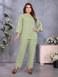 Ensemble de vêtements ethniques tendance en tissu importé pour femmes, à porter au quotidien et pour les fêtes - Product Image 2