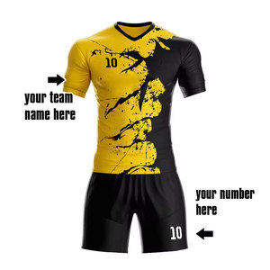 Uniforme de football pour hommes adultes 100% polyester Col rond Manches courtes Écologique Léger Extensible dans quatre directions Coupe-vent Respirant - Product Image 3