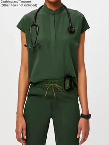 Tenues médicales pour femmes à manches courtes avec logo personnalisé, ensembles d'uniformes extensibles et respirants pour infirmières, blouses pour femmes, vêtements d'hôpital pour médecins - Product Image 4