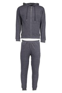 Survêtement unisexe pour homme, respirant, à séchage rapide, sportif, uni, 2 pièces, 100% coton, poids moyen, coupe ample, longueur intégrale, poches latérales - Product Image 3