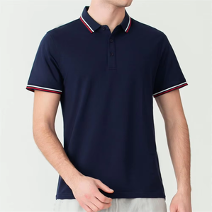 Camiseta de Hombre de Alta Calidad de 180g, Cuello Alto, Tejido Sólido, 100% Algodón, Antiarrugas, con Bolsillo y Logotipo Personalizado para Golf y con Solapa - Product Image 2