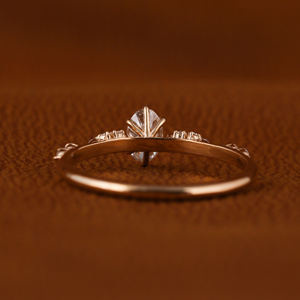 Anillo de compromiso de diamante cultivado en laboratorio de alta calidad, forma ovalada, oro rosa sólido de 14k, joyería de boda para mujer, gran venta. - Product Image 6