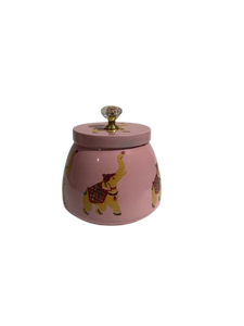 Boîte à épices décorative en métal émaillé rose avec poignée, ensemble de boîtes de rangement florales pour la cuisine et la maison - Product Image 4