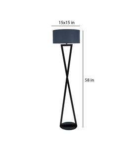 Luxury <b>grey</b> metal shade club <b>floor</b> <b>lamp</b> with metal base oem odm low moq factory price wholesale bulk supply - Product Image 2