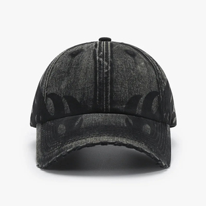 Casquette de baseball unisexe en coton lavé, 6 panneaux, réglable, style vintage, couleur unie, bordure déchirée, décontractée, pour adultes - Product Image 4