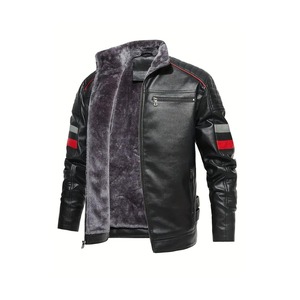 Veste en cuir avec col en fourrure de luxe, fabrication haut de gamme pour la mode d'hiver, étiquette privée disponible - Product Image 1