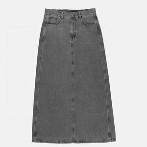 Jupe longue unie pour femme, taille haute, coupe trapèze, respirante, décontractée et tendance - Product Image 1